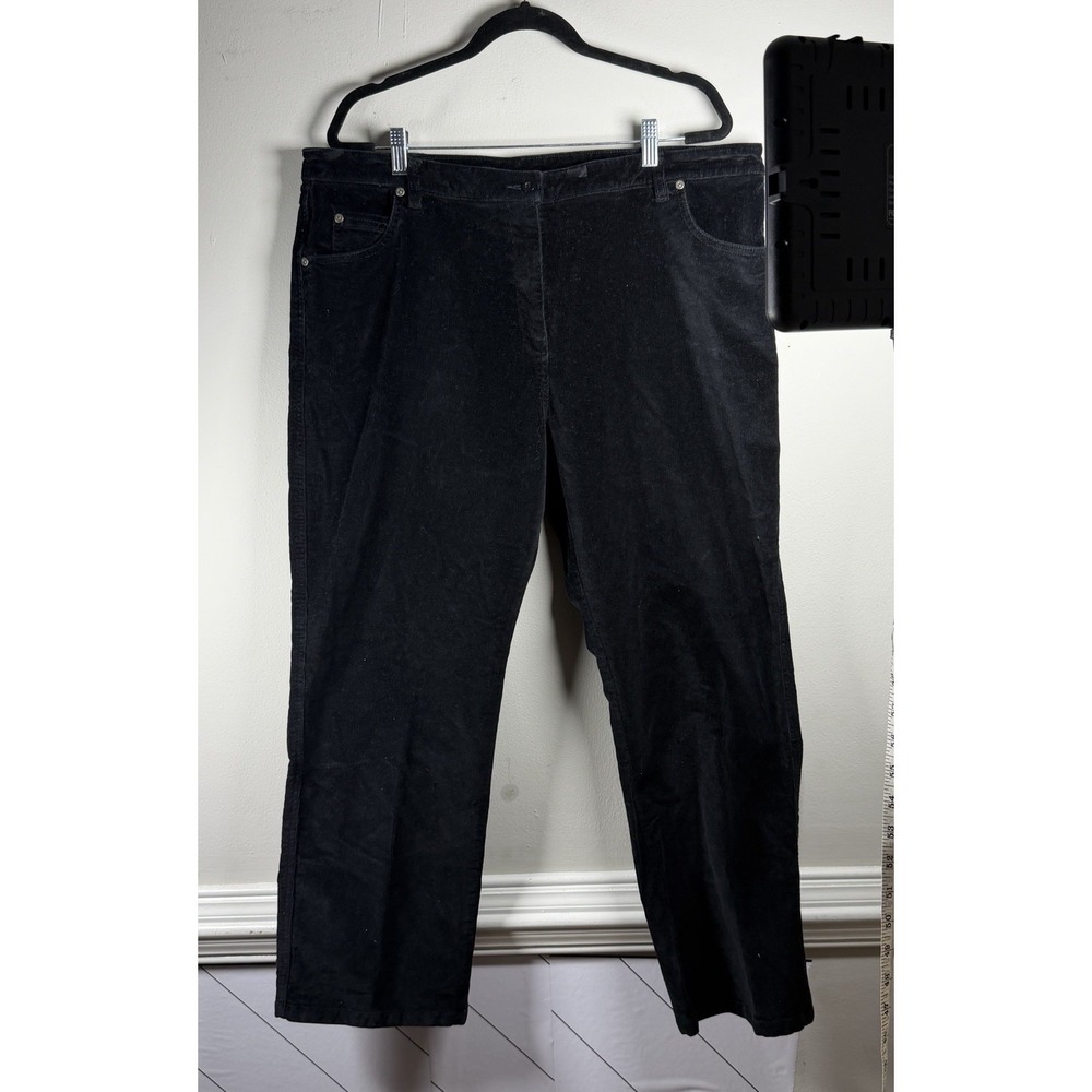 Woolrich‎ Corduroy Pants Womens 18P Straight Leg Black Stretch Mid Rise Pockets